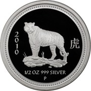 Australia 50 Cents Year of the Tiger 2010 P Proof 2 虎 0 1 0 1/2 OZ 999 SILVER P coin reverse Australia 50 Cents Year of the Tiger 2010 P Proof 2 虎 0 1 0 1/2 OZ 999 SILVER P coin reverse