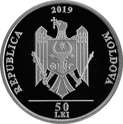 Moldova 50 Lei Glebus Sainciuc 2019 Proof REPUBLICA 2019 MOLDOVA 50 LEI coin obverse Moldova 50 Lei Glebus Sainciuc 2019 Proof REPUBLICA 2019 MOLDOVA 50 LEI coin obverse