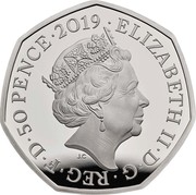 UK 50 Pence Battle of Britain Piedfort 2019 Proof ELIZABETH II D G REG F D 50 PENCE 2019 J.C coin obverse UK 50 Pence Battle of Britain Piedfort 2019 Proof ELIZABETH II D G REG F D 50 PENCE 2019 J.C coin obverse
