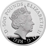 UK 500 Pounds Britannia The Spirit of a Nation 2020 Proof ELIZABETH II D G REG F D 500 POUNDS coin obverse UK 500 Pounds Britannia The Spirit of a Nation 2020 Proof ELIZABETH II D G REG F D 500 POUNDS coin obverse