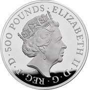 UK 500 Pounds The White Horse of Hanover 2020 Proof ELIZABETH II D G REG F D 500 POUNDS coin obverse UK 500 Pounds The White Horse of Hanover 2020 Proof ELIZABETH II D G REG F D 500 POUNDS coin obverse