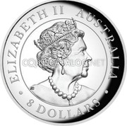 Australia 8 Dollars Australian Koala 2020 ELIZABETH II AUSTRALIA 8 DOLLARS coin obverse Australia 8 Dollars Australian Koala 2020 ELIZABETH II AUSTRALIA 8 DOLLARS coin obverse