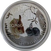 Australia 8 Dollars Year of the Rabbit - Colored 2011 P YEAR OF THE RABBIT P coin reverse Australia 8 Dollars Year of the Rabbit - Colored 2011 P YEAR OF THE RABBIT P coin reverse