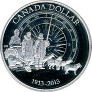 Canada Dollar 100 years of the Canadian Arctic Expedition 2013 Proof KM# 1387 CANADA DOLLAR 1913-2013 coin reverse Canada Dollar 100 years of the Canadian Arctic Expedition 2013 Proof KM# 1387 CANADA DOLLAR 1913-2013 coin reverse