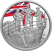 Canada Dollar 75th Anniversary of Victory Day 2020 CANADA DOLLAR V 1945 2020 coin reverse Canada Dollar 75th Anniversary of Victory Day 2020 CANADA DOLLAR V 1945 2020 coin reverse