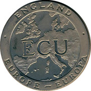 UK ECU Britannia 1992 UNC ENGLAND EUROPE EUROPA ECU coin obverse