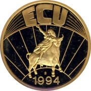 UK ECU Great Britain 1994 UNC ECU 1994 coin reverse UK ECU Great Britain 1994 UNC ECU 1994 coin reverse