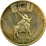 UK ECU Great Britain Theater 1993 UNC ECU 1993 coin reverse UK ECU Great Britain Theater 1993 UNC ECU 1993 coin reverse