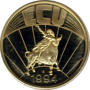 Greece ECU Pythagoras 1994 UNC ECU 1994 coin reverse Greece ECU Pythagoras 1994 UNC ECU 1994 coin reverse