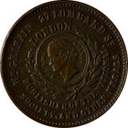 UK Farthing 1842 British Token Coins WM GRIFFIN 27 LOMBARD'S ST LONDON PUBLISHER OF THE NATIONAL, SOCIETY, AND OTHER MEDALS coin obverse UK Farthing 1842 British Token Coins WM GRIFFIN 27 LOMBARD'S ST LONDON PUBLISHER OF THE NATIONAL, SOCIETY, AND OTHER MEDALS coin obverse