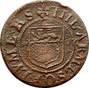 UK Farthing Lyme Regis Town 1669  THE ARMES OF LYME RS coin reverse