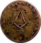 UK Farthing M. Lambe & Son Bath 1795  A BATH FARTHING TOKEN L L 1795 coin reverse