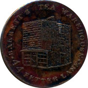 UK Farthing Tea Warehouse 1821 BARRET'S TEA WAREHOUSE 44 FETTER LANE coin obverse