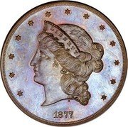 USA Fifty Dollars Pattern 1877 Judd# 1549 Copper LIBERTY 1877 coin obverse USA Fifty Dollars Pattern 1877 Judd# 1549 Copper LIBERTY 1877 coin obverse