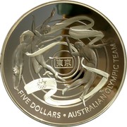 Australia Five Dollars Australian Olympic Team 2020 Proof FIVE DOLLARS AUSTRALIAN OLYMPIC TEAM coin reverse Australia Five Dollars Australian Olympic Team 2020 Proof FIVE DOLLARS AUSTRALIAN OLYMPIC TEAM coin reverse
