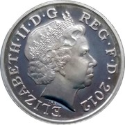 UK Five Pence 10-coin Diamond Jubilee 2012 Proof ELIZABETH·II·D·G REG·F·D·2012 IRB coin obverse UK Five Pence 10-coin Diamond Jubilee 2012 Proof ELIZABETH·II·D·G REG·F·D·2012 IRB coin obverse