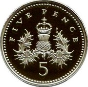 UK Five Pence Crowned Thistle 2008 KM# 988d FIVE PENCE coin reverse UK Five Pence Crowned Thistle 2008 KM# 988d FIVE PENCE coin reverse