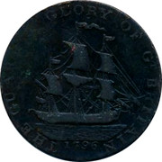 UK Halfpenny 1796 British Token Coins THE GUARD & GLORY OF GT BRITAIN 1796 coin obverse UK Halfpenny 1796 British Token Coins THE GUARD & GLORY OF GT BRITAIN 1796 coin obverse