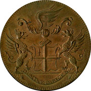 UK Halfpenny Blackfriars London Monk & City Arms Halfpenny ND DOMINE DIRIGE NOS coin obverse UK Halfpenny Blackfriars London Monk & City Arms Halfpenny ND DOMINE DIRIGE NOS coin obverse
