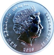 New Zealand One Dollar Chatham Island Crested Penguin 2020 Bullion NEW ZEALAND 999 AG 1OZ ELIZABETH II IRB 2020 coin obverse New Zealand One Dollar Chatham Island Crested Penguin 2020 Bullion NEW ZEALAND 999 AG 1OZ ELIZABETH II IRB 2020 coin obverse