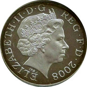 UK One Penny Royal Shield 2008 ELIZABETH II D G REG F D 2008 coin obverse