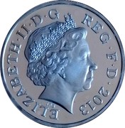 UK One Pound Crowned Royal Shield 2013 Proof ELIZABETH II D G REG F D 2013 IRB coin obverse UK One Pound Crowned Royal Shield 2013 Proof ELIZABETH II D G REG F D 2013 IRB coin obverse