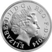UK One Pound Floral emblems of Scotland. Piedfort 2013 Proof ELIZABETH II D G REG F D 2014 coin obverse UK One Pound Floral emblems of Scotland. Piedfort 2013 Proof ELIZABETH II D G REG F D 2014 coin obverse