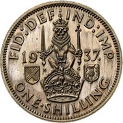 UK One Shilling Edward VIII 1937 Proof KM# Pn128 FID DEF IND IMP 19 37 K G ONE SHILLING coin reverse UK One Shilling Edward VIII 1937 Proof KM# Pn128 FID DEF IND IMP 19 37 K G ONE SHILLING coin reverse