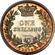 UK One Shilling (Victoria) KM# 734 ONE SHILLING 115 1873 coin reverse UK One Shilling (Victoria) KM# 734 ONE SHILLING 115 1873 coin reverse