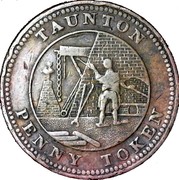 UK Penny Taunton - Cox's Iron Foundry ND (1811-1815)  TAUNTON PENNY TOKEN coin obverse UK Penny Taunton - Cox's Iron Foundry ND (1811-1815)  TAUNTON PENNY TOKEN coin obverse