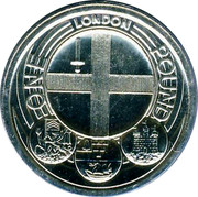 UK Pound Badge of London (Piedfort) 2010 British Royal Mint Proof KM# P75 ONE POUND LONDON coin reverse UK Pound Badge of London (Piedfort) 2010 British Royal Mint Proof KM# P75 ONE POUND LONDON coin reverse