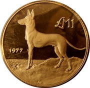 Malta Pound (Maltese Hunting Dog) KM# 45 LM1 1977 coin reverse Malta Pound (Maltese Hunting Dog) KM# 45 LM1 1977 coin reverse