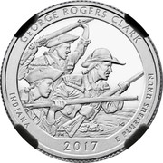 USA Quarter Dollar George Rogers Clark 2017 Proof KM# 666 GEORGE ROGERS CLARK INDIANA 2017 E PLURIBUS UNUM IG coin reverse USA Quarter Dollar George Rogers Clark 2017 Proof KM# 666 GEORGE ROGERS CLARK INDIANA 2017 E PLURIBUS UNUM IG coin reverse
