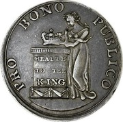 Ireland Shilling Public Happiness 1804  PRO BONO PUBLICO HEALTH TO THE KING coin obverse Ireland Shilling Public Happiness 1804  PRO BONO PUBLICO HEALTH TO THE KING coin obverse