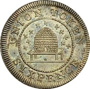 UK Six Pence Newport Isle of Wight 1811  UNION TOKEN SIXPENCE coin reverse UK Six Pence Newport Isle of Wight 1811  UNION TOKEN SIXPENCE coin reverse