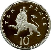 UK Ten Pence Crowned Lion 2008 KM# 989c TEN PENCE 10 coin reverse UK Ten Pence Crowned Lion 2008 KM# 989c TEN PENCE 10 coin reverse