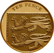 UK Ten Pence (Royal Arms Shield Puzzle) KM# 1335b TEN PENCE coin reverse UK Ten Pence (Royal Arms Shield Puzzle) KM# 1335b TEN PENCE coin reverse