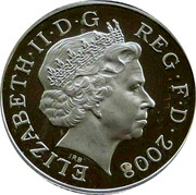 UK Ten Pence Royal Shield (Piedfort) 2008 ELIZABETH II D G REG F D 2008 coin obverse UK Ten Pence Royal Shield (Piedfort) 2008 ELIZABETH II D G REG F D 2008 coin obverse