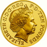 UK Ten Pounds World War I 2014 Proof ELIZABETH II D G REG F D TEN POUNDS IRB coin obverse UK Ten Pounds World War I 2014 Proof ELIZABETH II D G REG F D TEN POUNDS IRB coin obverse