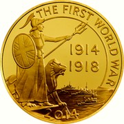 UK Ten Pounds World War I 2014 Proof THE FIRST WORLD WAR 1914 1918 JB 2014 coin reverse UK Ten Pounds World War I 2014 Proof THE FIRST WORLD WAR 1914 1918 JB 2014 coin reverse