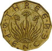 UK Three Pence Edward VIII 1937 KM# Pn126 THREE 19 37 PENCE coin reverse UK Three Pence Edward VIII 1937 KM# Pn126 THREE 19 37 PENCE coin reverse