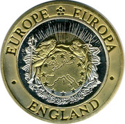 UK Twenty Five ECU St George 1992 UNC EUROPE EUROPA UNITED KINGDOM coin obverse