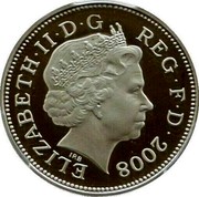 UK Two Pence Badge of Prince of Wales 2008 KM# 987d ELIZABETH II D G REG F D 2008 coin obverse