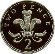 UK Two Pence Badge of Prince of Wales 2008 KM# 987d TWO PENCE 2 coin reverse