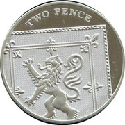 UK Two Pence Royal Shield of Arms. Piedfort 2008 TWO PENCE coin reverse