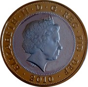 UK Two Pounds 100th Anniversary of Death of Florence Nightingale Piedfort 2010 Proof ELIZABETH II D G REG FID DEF IRB 2010 coin obverse UK Two Pounds 100th Anniversary of Death of Florence Nightingale Piedfort 2010 Proof ELIZABETH II D G REG FID DEF IRB 2010 coin obverse