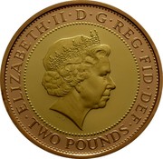 UK Two Pounds King James Bible 2011 Proof KM# 1200b ELIZABETH II D G REG FID DEF TWO POUNDS coin obverse UK Two Pounds King James Bible 2011 Proof KM# 1200b ELIZABETH II D G REG FID DEF TWO POUNDS coin obverse