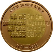 UK Two Pounds King James Bible 2011 Proof KM# 1200b KING JAMES BIBLE 1611-2011 IN THE BEGINNING WAS THE WORD coin reverse UK Two Pounds King James Bible 2011 Proof KM# 1200b KING JAMES BIBLE 1611-2011 IN THE BEGINNING WAS THE WORD coin reverse