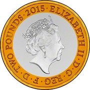 UK Two Pounds (Magna Carta (Clark Effigy)) KM# 1343a ELIZABETH∙II∙DEI∙GRA∙REG∙FID∙DEF ∙TWO POUNDS∙2015 IRB coin obverse UK Two Pounds (Magna Carta (Clark Effigy)) KM# 1343a ELIZABETH∙II∙DEI∙GRA∙REG∙FID∙DEF ∙TWO POUNDS∙2015 IRB coin obverse