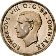 UK Two Shillings Edward VIII 1937 Proof KM# Pn129 EDWARDVS VIII D G BR OMN REX HP coin obverse UK Two Shillings Edward VIII 1937 Proof KM# Pn129 EDWARDVS VIII D G BR OMN REX HP coin obverse